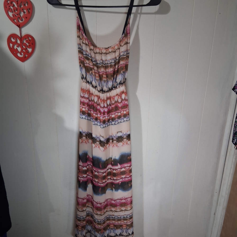 Dex Vibrant Striped High Low Dress
